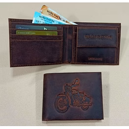 mens leather wallet in dark brown
