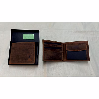 mens leather wallet in brown