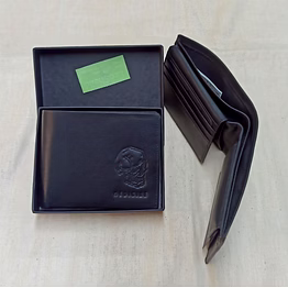 mens leather wallet in black