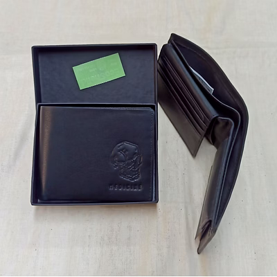 mens leather wallet in black