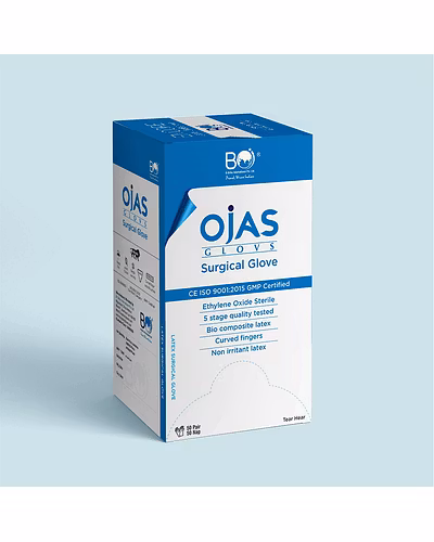 OJAS LATEX SURGICAL GLOVES STERILE PWD free all Size-1