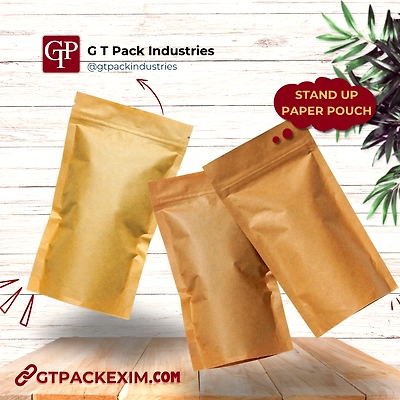 Kraft Paper Stand Up Pouch with Zipper - Eco-Friendly Food Packaging-4