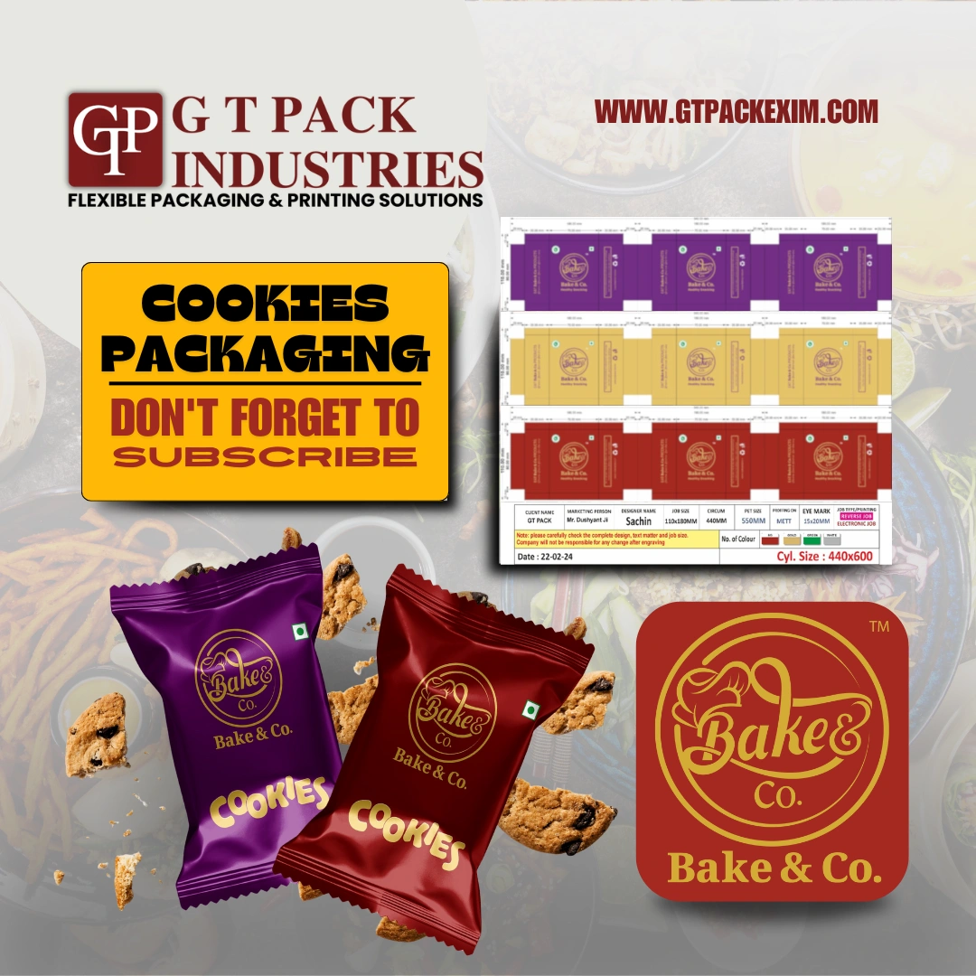 Cookie Packaging Pouch in Printed Food Packaging Material-12569310