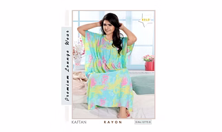 Premium Ladies Rayon Kaftan Nighty Design No. 12775B