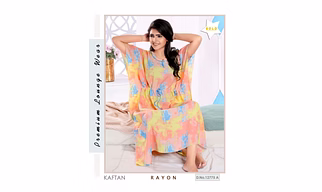 Premium Ladies Rayon Kaftan Nighty Design No. 12775A