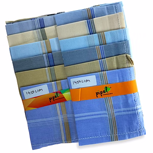 Premium Pipal Cotton Handkerchief For Men, Light Color, Pack of 12 Pcs, Size