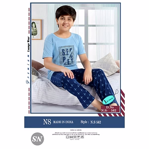 Premium Lounge Wear Boys T-shirt & Pajama Night Suit Design No.  562