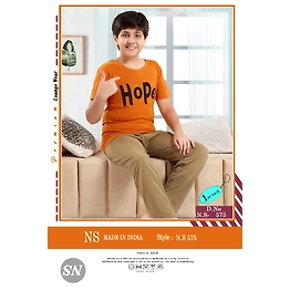 Premium Lounge Wear Boys T-shirt & Pajama Night Suit Design No. 575