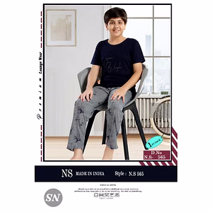 Premium Lounge Wear Boys T-shirt & Pajama Night Suit Design No. 565