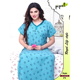 Premium Lounge Wear Ladies P.V Aline Nighty, Gown Design No. 1219