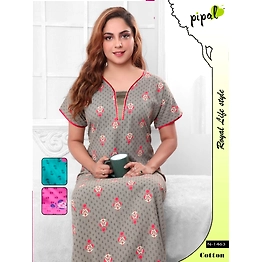 Premium Ladies Cotton Aline Nighty Design No. 1463