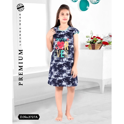 Premium Lounge Wear Kids Girls Short Nighty Design No . 2727 A
