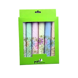 Premium Ladies Embroidery 6 Pcs Hankies