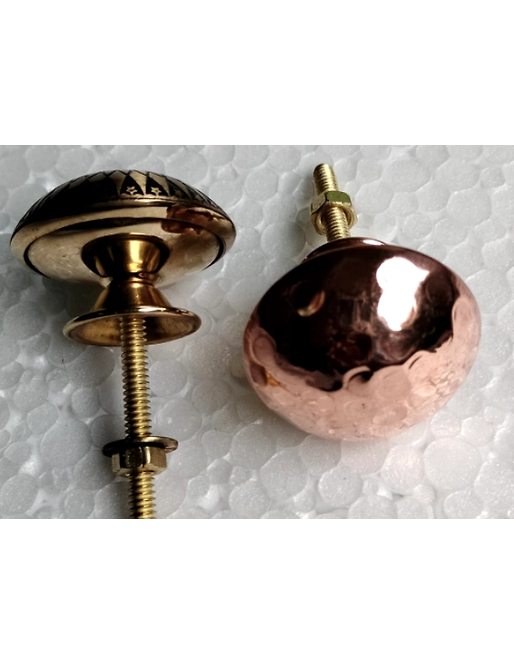 Traditional Flower Brass Cabinet Door Knob-11628978