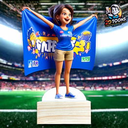selfie 360 spirited cheerleader 2d toons - personalized caricature gift by selfie360 studio