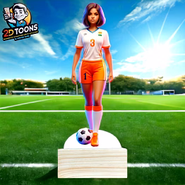selfie 360 ace soccer player 2d toons, personalized 2d caricature gift by selfie360 studio