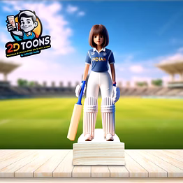 selfie 360 personalized 2d caricature gift - premier cricket batsman 2d toons by selfie360 studio