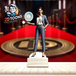 selfie 360 sharp financial analyst 2d toons, personalized caricature gift by selfie360 studio