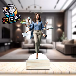 selfie 360 visionary founder 2d toons, personalized 2d caricature gift by selfie360 studio