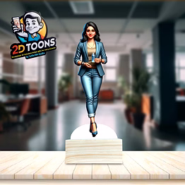 selfie 360 customized trendy music producer 2d caricature - unique personalized gift by selfie360 studio