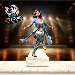 selfie 360 dynamic dance instructor 2d toons - personalized caricature gift by selfie360 studio
