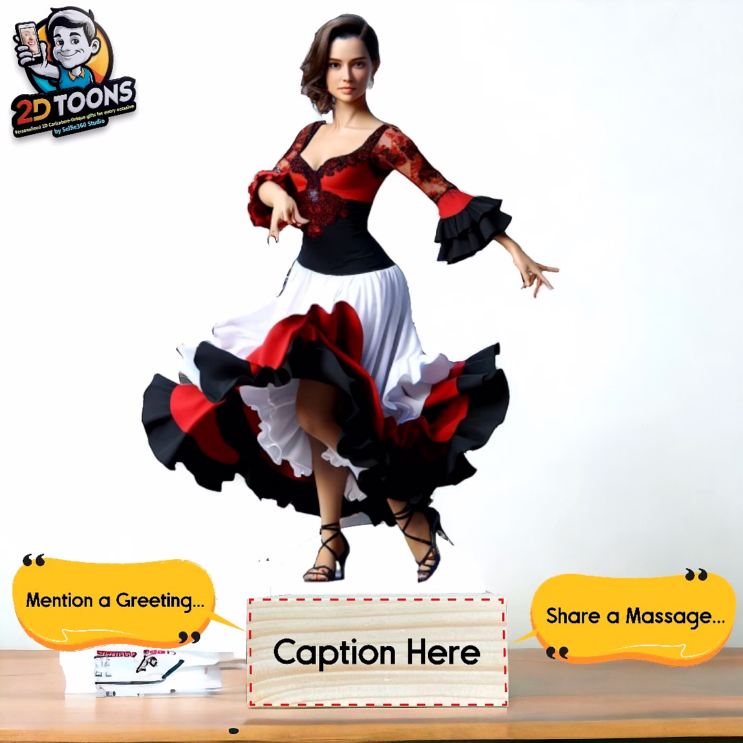 Passionate Flamenco 2D Toons - Personalized Caricature Gift by Selfie360 Studio image 2