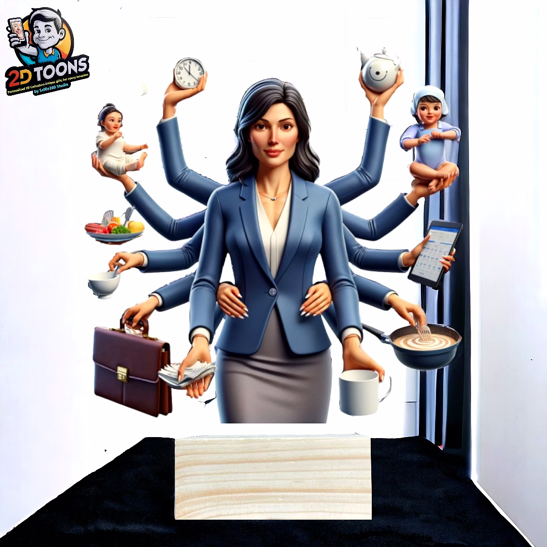 Dynamic Family CEO 2D Toons, Unique Personalized Caricature Gift by Selfie360 Studio image 1