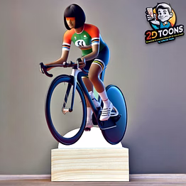 selfie 360 elite cyclist 2d toons, personalized caricature gifts by selfie360 studio