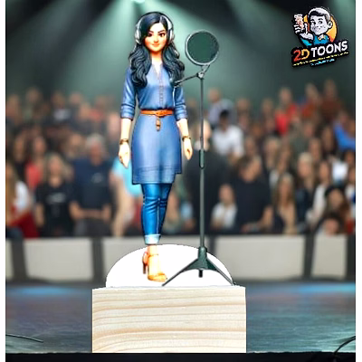 selfie 360 modern music producer 2d toons - personalized caricature gift by selfie360 studio