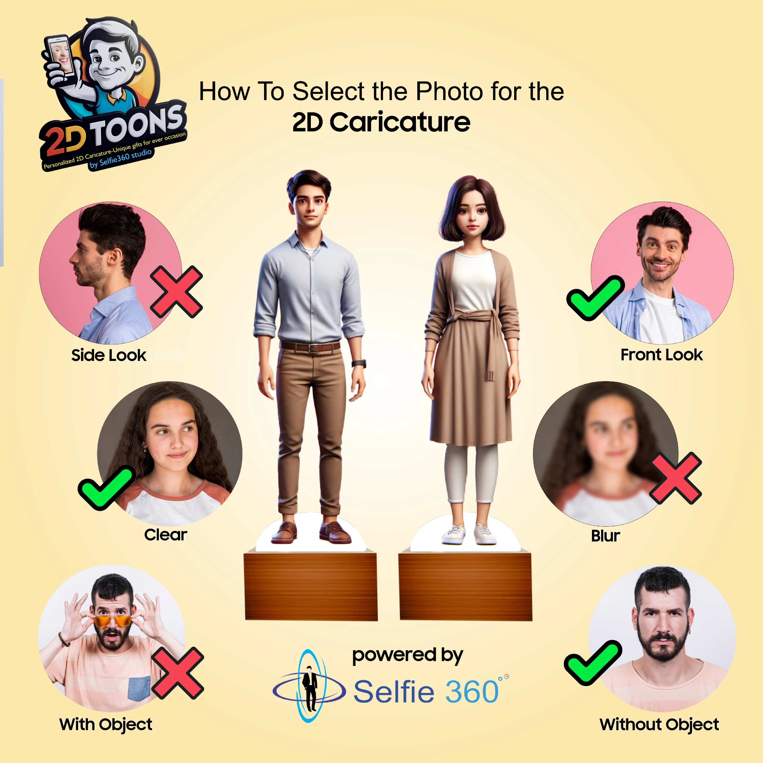 Personalized 2D Caricature Gift - Create Lasting Memories with Selfie360 Studio-3