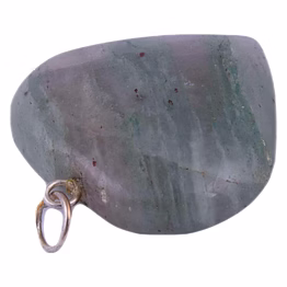 krishna impex semi precious stone grey aventurine heart pendant for men and women(ki_24)
