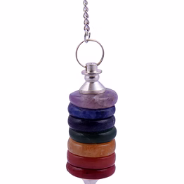 7 chakra reiki healing crystals butten pendulum for positive energy(ki_35)