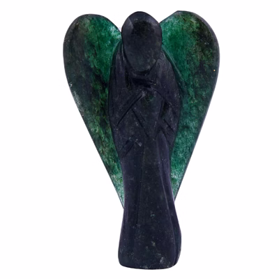 dark green aventurine angel | handcarved statues figurines stone of good luck - reiki, healing crystal for physical, emotional & spiritual imbalance | positive vibes energy(ki_57)