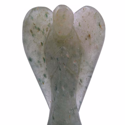 prehnite aangel | handcarved statues figurines stone of good luck - reiki, healing crystal for physical, emotional & spiritual imbalance | positive vibes energy(ki_66)