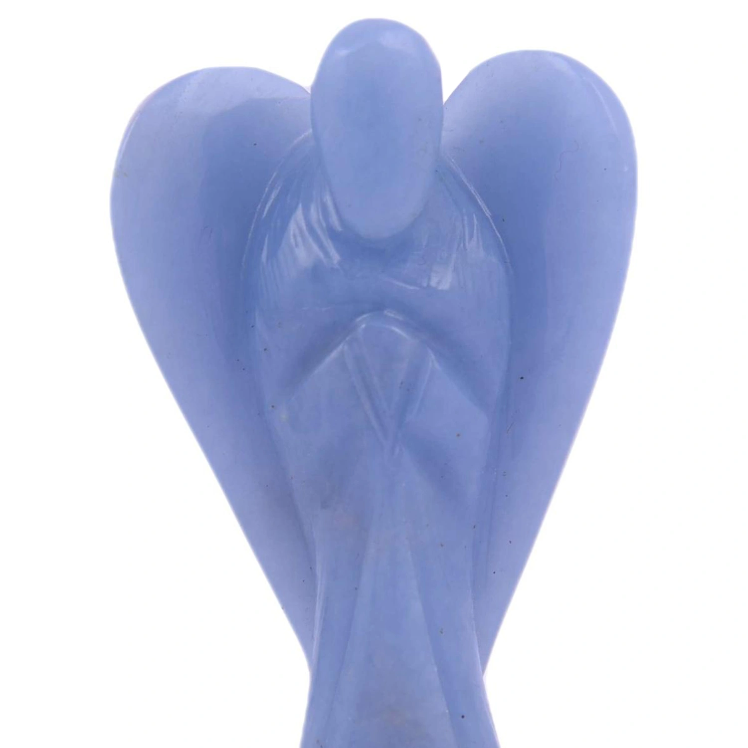 Angelite Angel | Handcarved Statues Figurines Stone of Good Luck - Reiki, Healing Crystal for Physical, Emotional &amp; Spiritual Imbalance | Positive Vibes Energy(PRI_68)-12166300