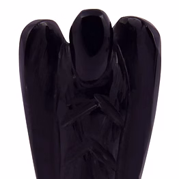blak obsidian angel | handcarved statues figurines stone of good luck - reiki, healing crystal for physical, emotional & spiritual imbalance | positive vibes energy(ki_70)