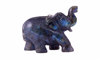 Labradorite Crystal Elephant, Sculpture, Fine Figurine, Statue, Handicrafts, Gemstone(KI_77)
