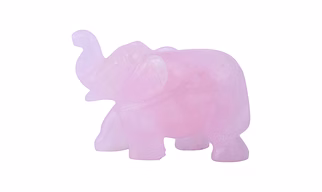 Rose Quartz Crystal Elephant, Sculpture, Fine Figurine, Statue, Handicrafts, Gemstone(KI_80)