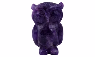 Lepidolite Crystal Owl, Fengshui, Good Luck Symbol of Wisdom and Protection from Evil, Statue, Laxmi Vahana(KI_083)