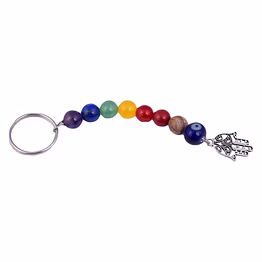 krishna impex semi precious stone seven charka key chain (ki_086)