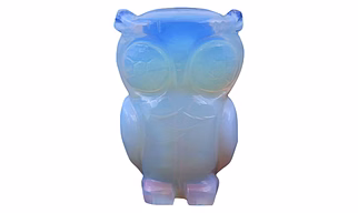 Opalite Crystal Owl, Fengshui, Good Luck Symbol of Wisdom and Protection from Evil, Statue, Laxmi Vahana(KI_087)