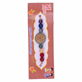 krishna impex semi precious stone seven chakra rakhi with chakra symbol bracelet for men and women (kc01)