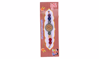 Krishna Impex Semi Precious Stone Seven Chakra Rakhi With Chakra Symbol Bracelet For Men And Women (KC01)