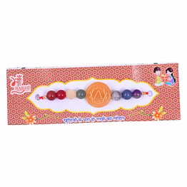 krishna impex semi precious stone seven chakra rakhi with chakra symbol bracelet for men and women (kc02)
