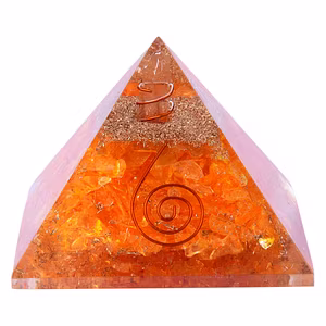 Citrine Orgone Pyramid Reiki Healing, Vastu Feng Shui, Meditation, Yoga, Home, Office Decor Gift(KI_100)