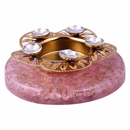 tealight holders with natural crystal stone, decoratives,votive candle holder, tealight candle holder for romantic candle, night, dinner,wedding,bathroom, diwali, chirstmas(ki_104)