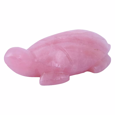 rose quartz tortoise for decoratives, feng shui and vastu best gift for career and good luck figurine(ki_142)
