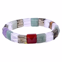 multi colour crystal pyramid bracelet healing and vastu, meditation, protection,multicoloured stylish bracelet for girls/boys/women(ki_154)
