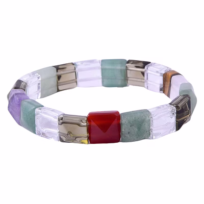 multi colour crystal pyramid bracelet healing and vastu, meditation, protection,multicoloured stylish bracelet for girls/boys/women(ki_154)