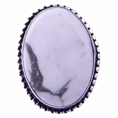 oval howlite ring for men and women(ki_158)